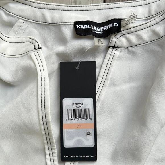 White karl lagerfeld polyester shirt - Picture 4 of 6